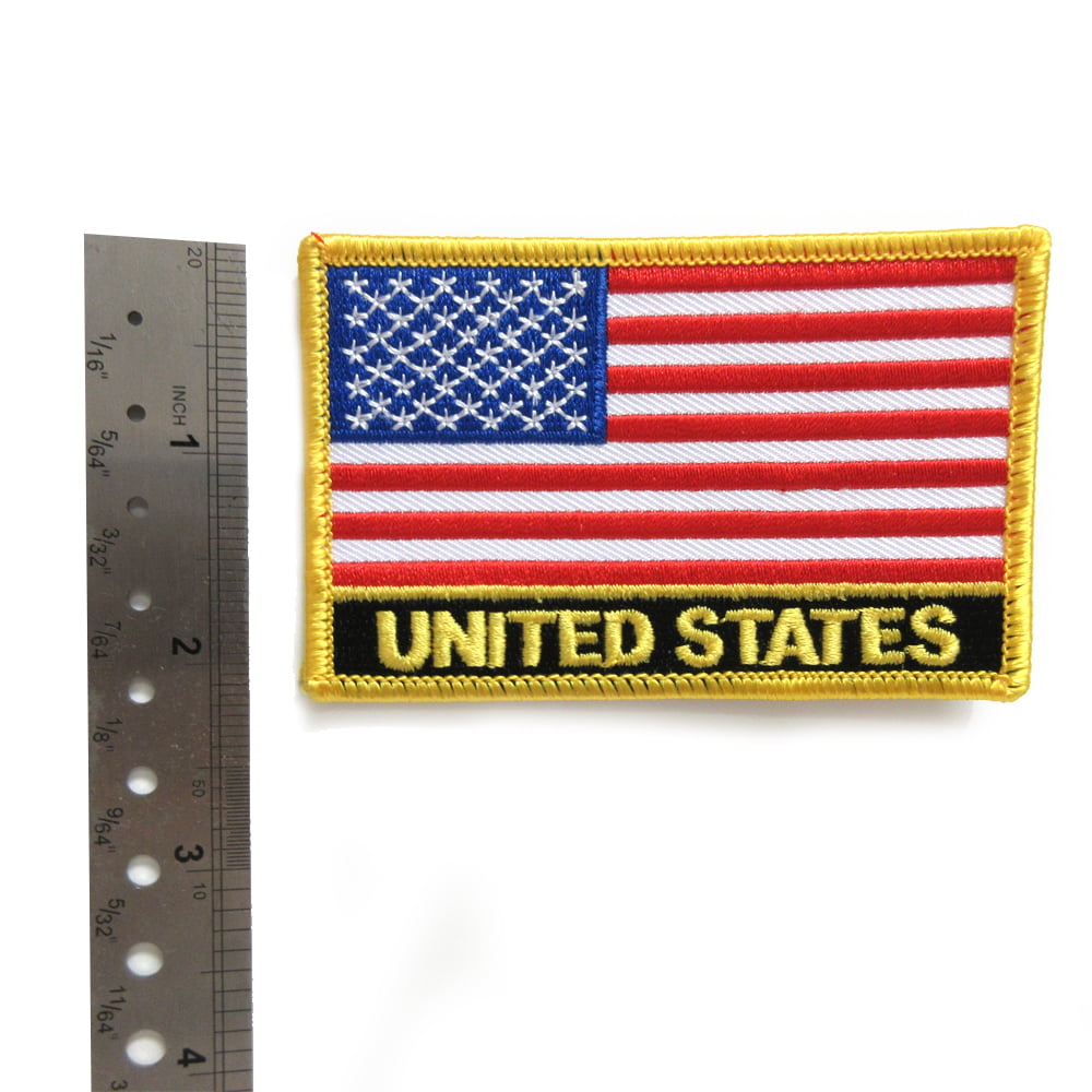 USA American Flag Iron On Patch 3.5 x 2.25 New