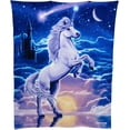 thumbnail image 2 of Unicorn Throw Blanket - Inches Soft Plush Unicorn Fleece Blanket for Girls and Boys - Cozy Unicorn Kingdom Plush Throw for Bed or Couch - Thoughtful Gift for Kids and Adults I Unicorn Kingdom, 2 of 7