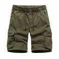 thumbnail image 2 of Mens Work Shorts Men's Sports Elastic Waist Multi Pockets Relaxed Summer Shorts Pants Mens Work Shorts Cargo Army Green M, 2 of 3