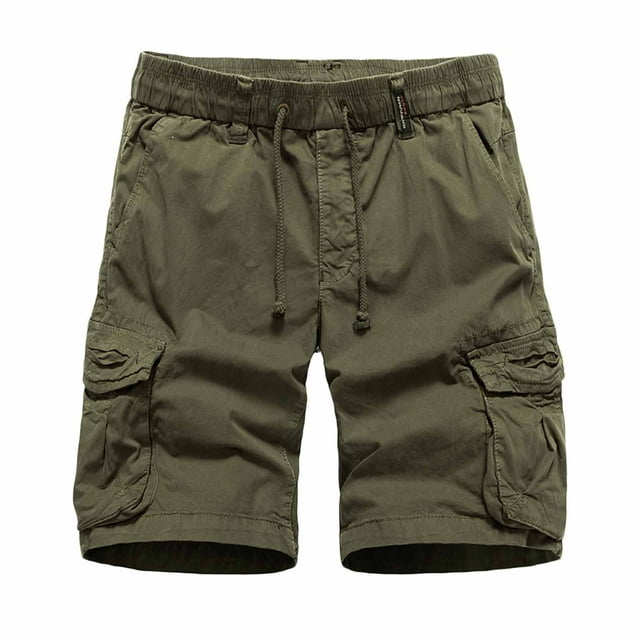 Birdeem Mens Sports Leisure Elastic Waist Multi-Pockets Relaxed Summer Shorts Pants