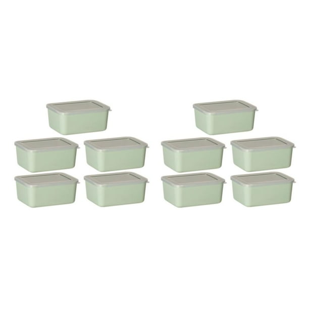 Inteprter Recipiente de plástico de grado alimenticio con tapa transparente: seguridad y frescura Contenedor de alimentos que ahorra espacio Verde 5 piezas 2Conjunto
