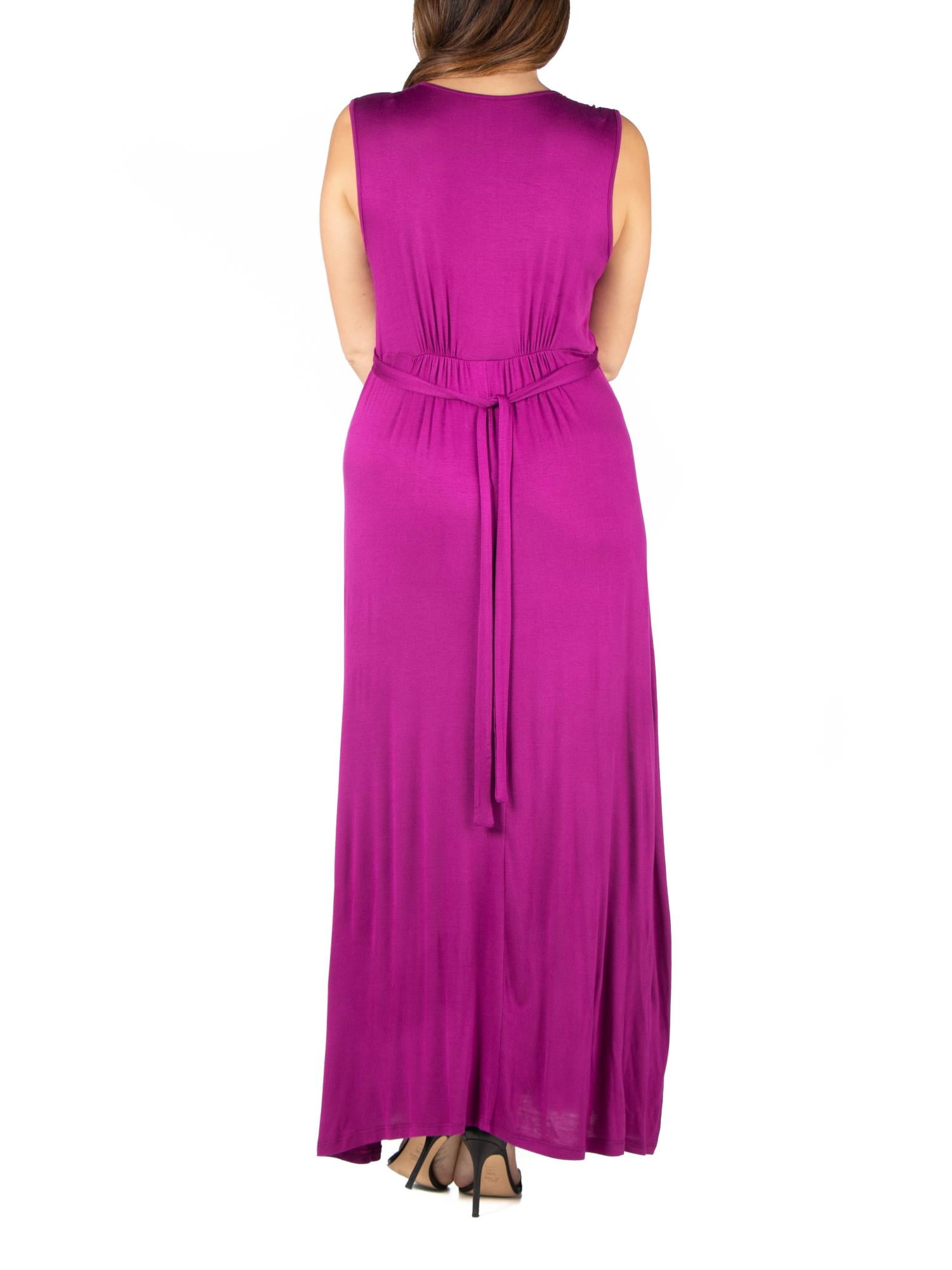 24/7 Comfort Apparel Women's Plus Size Sleeveless Empire Waist Maxi Dress