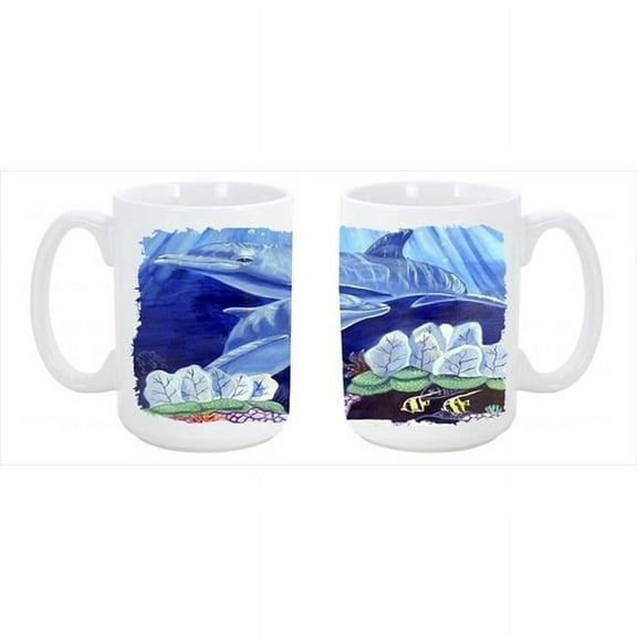 Dolphin under the sea Dishwasher Safe Microwavable Ceramic Coffee Mug 15 oz.