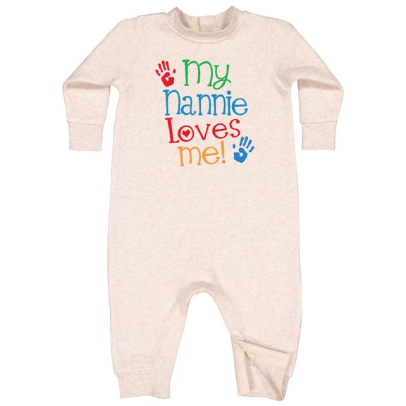 Inktastic My Nannie Loves Me Baby Fleece Romper