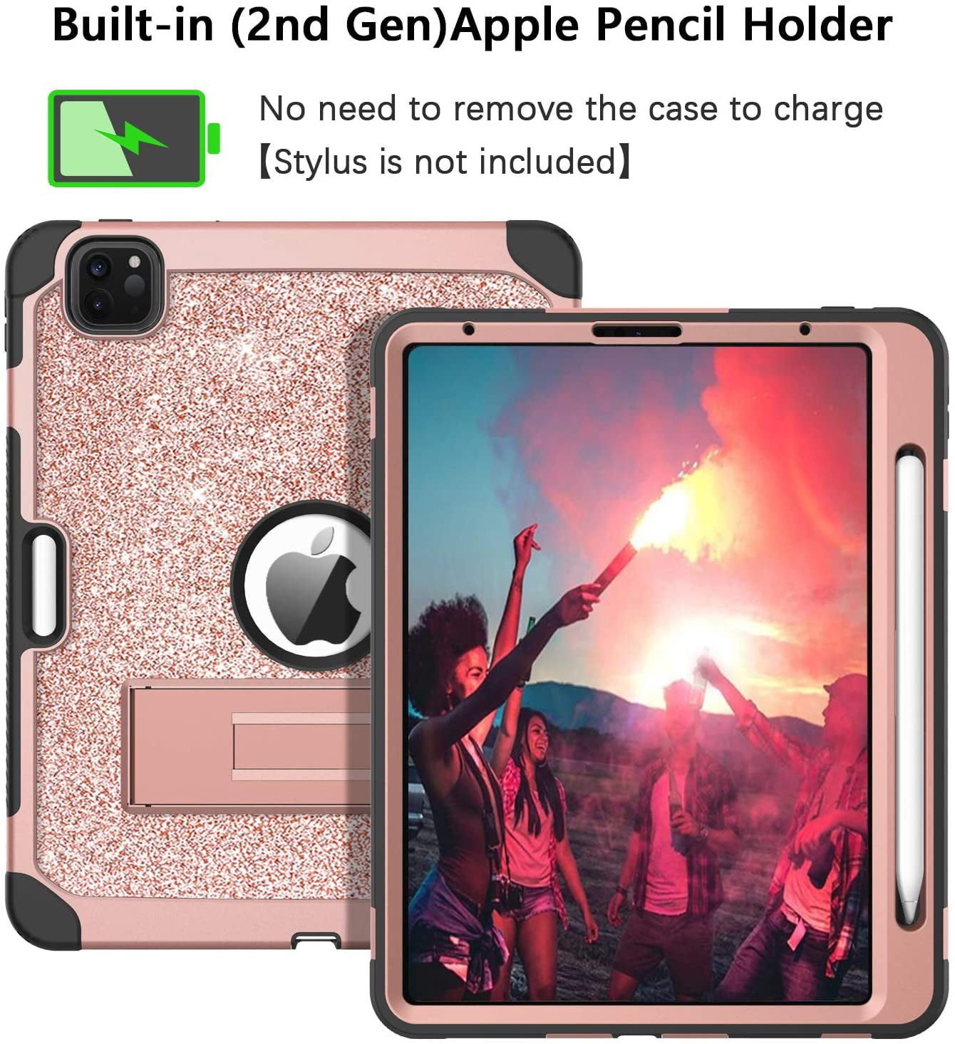 ipad pro 9.7 case with pencil holder rose gold