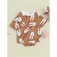 thumbnail image 3 of Suealasg Infant Baby Boys Girls Easter Romper Bunny Print Short Sleeve Round Neck Bodysuits 3M 6M 12M 18M Newborn Summer Playsuit, 3 of 9
