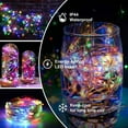 thumbnail image 5 of 33 ft 2 Pack 100 LED Silver Wire Fairy String Lights, Battery Operated String Lights | Waterproof & Ideal for Outdoor and Indoor LED, Multicolor, 5 of 11