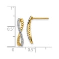 thumbnail image 2 of Finest Gold 14K Two-Tone Diamond Fancy Twist Post Earrings, 2 of 2