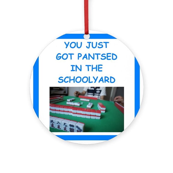 CafePress - Mahjong Joke -  Round Wood Ornament 4"