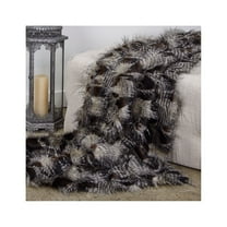 Plutus Porcupine Dark Brown and Beige Faux Fur Throw 110"W x 96"L