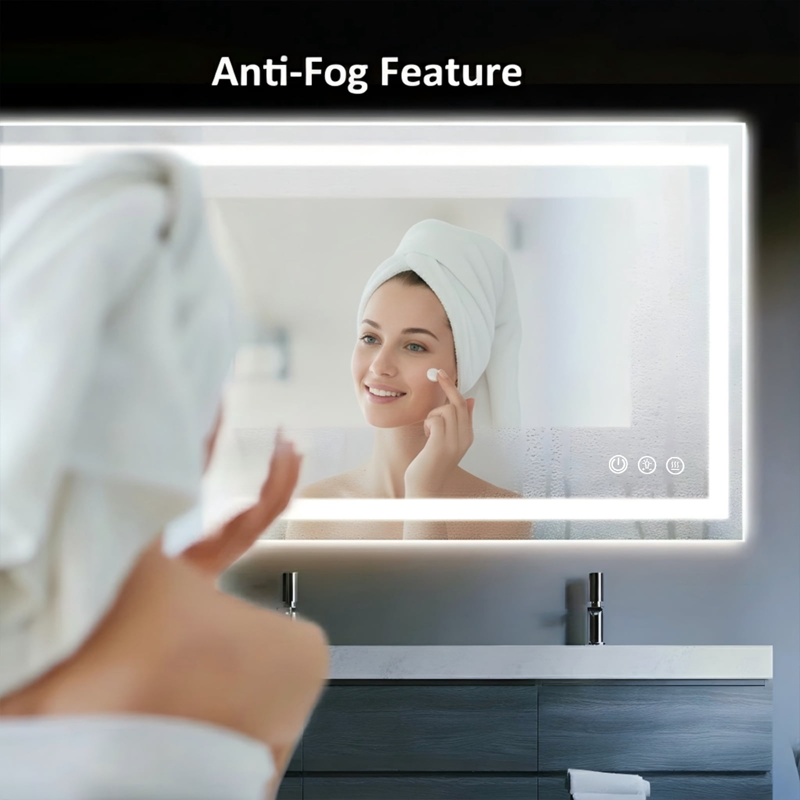 LED Bathroom Mirror with Lights, Anti-Fog, Dimmable, Backlit + Front Lit, Lighted Bathroom Vanity Mirror for Wall, Memory Function, Tempered Glass, Shatter-Proof, ETL Listed 24x30 in