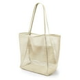 thumbnail image 1 of Lightweight Foldable Beach Mesh Tote in Off-White - Breathable, Quick-Draining Design with Spacious Interior & Comfortable Handles for Easy Carrying, Perfect for Summer Beach Activities, Stylish and, 1 of 7