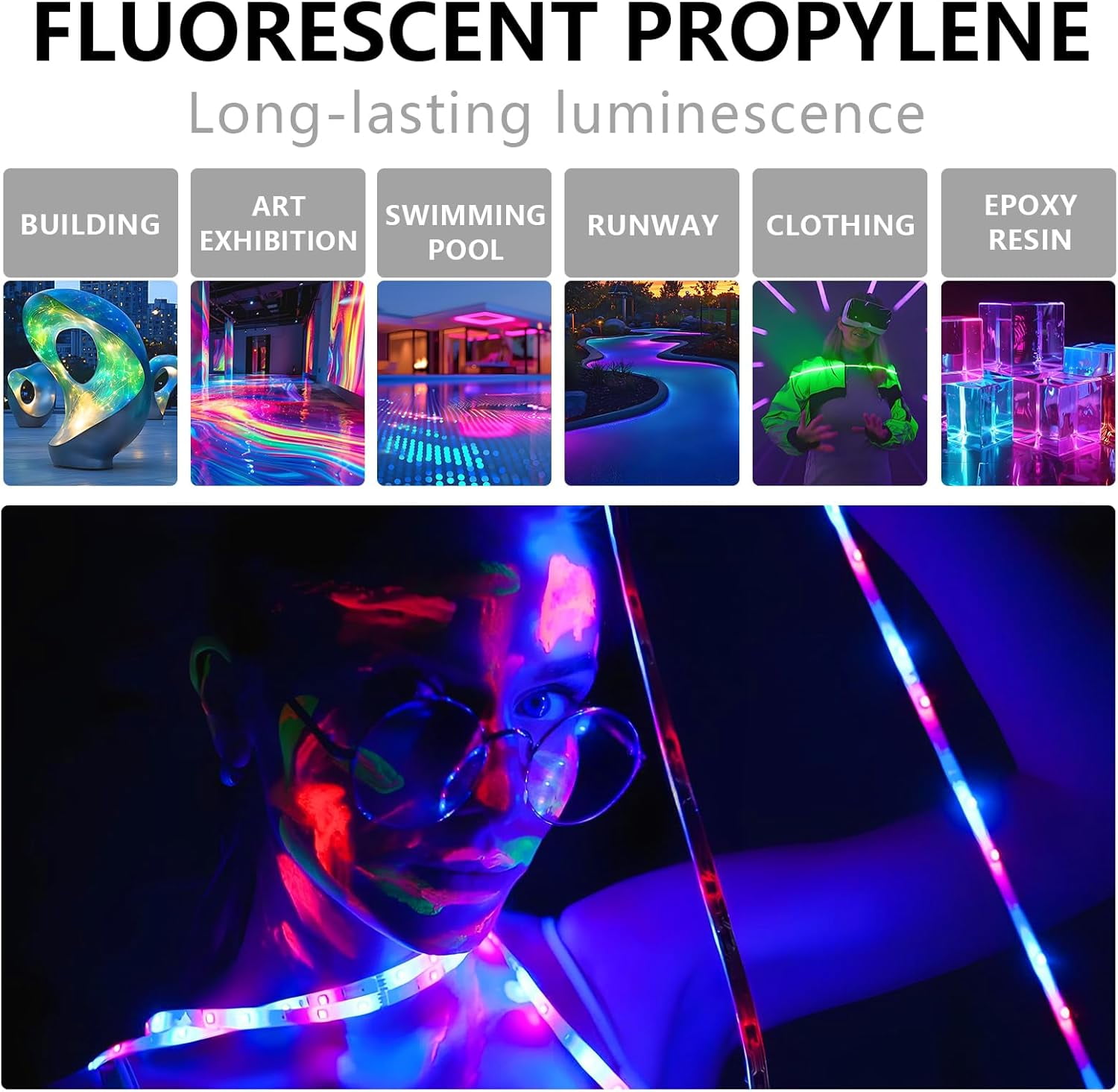 Glow in The Dark Paint, Bright Colors 120ml/4oz Blacklight Paint's, White (Glows Blue) Craft Paints, Acrylic Glow Fluorescent Paint Perfect for Art Painting (White (Glows Blue),4 Fl Oz)
