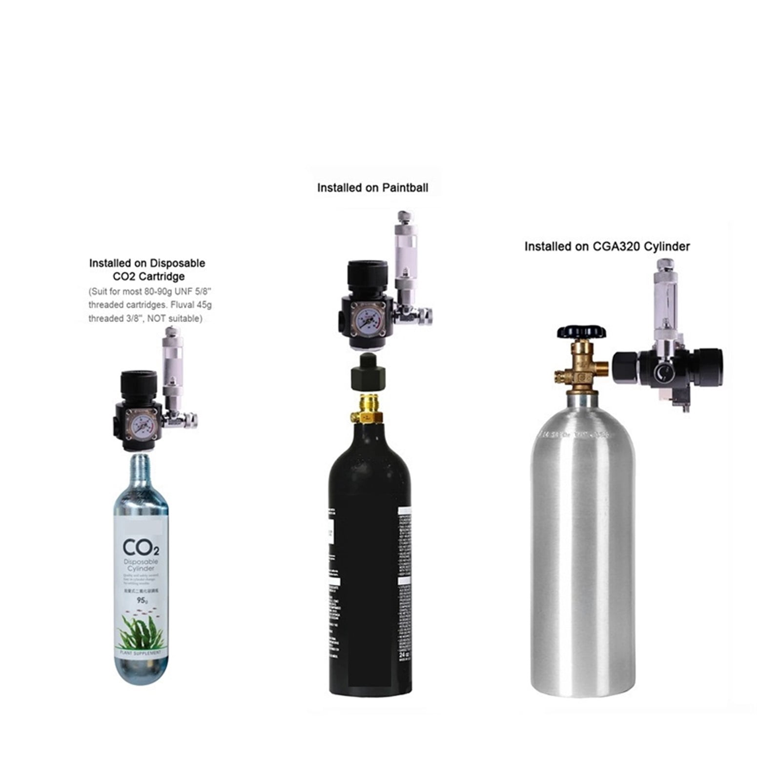 Mini Dual Stage Co2 Regulator Fish Tank Aquarium Solenoid Valve Bubble Counter Fishbowl Accessories Carbon Dioxide Reducer ,Easy to Use