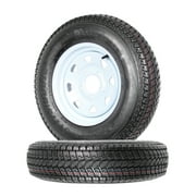 2-Pack Trailer Tire On Rim ST175/80D13 175/80 D 13 in. LRC 5 Hole White Spoke