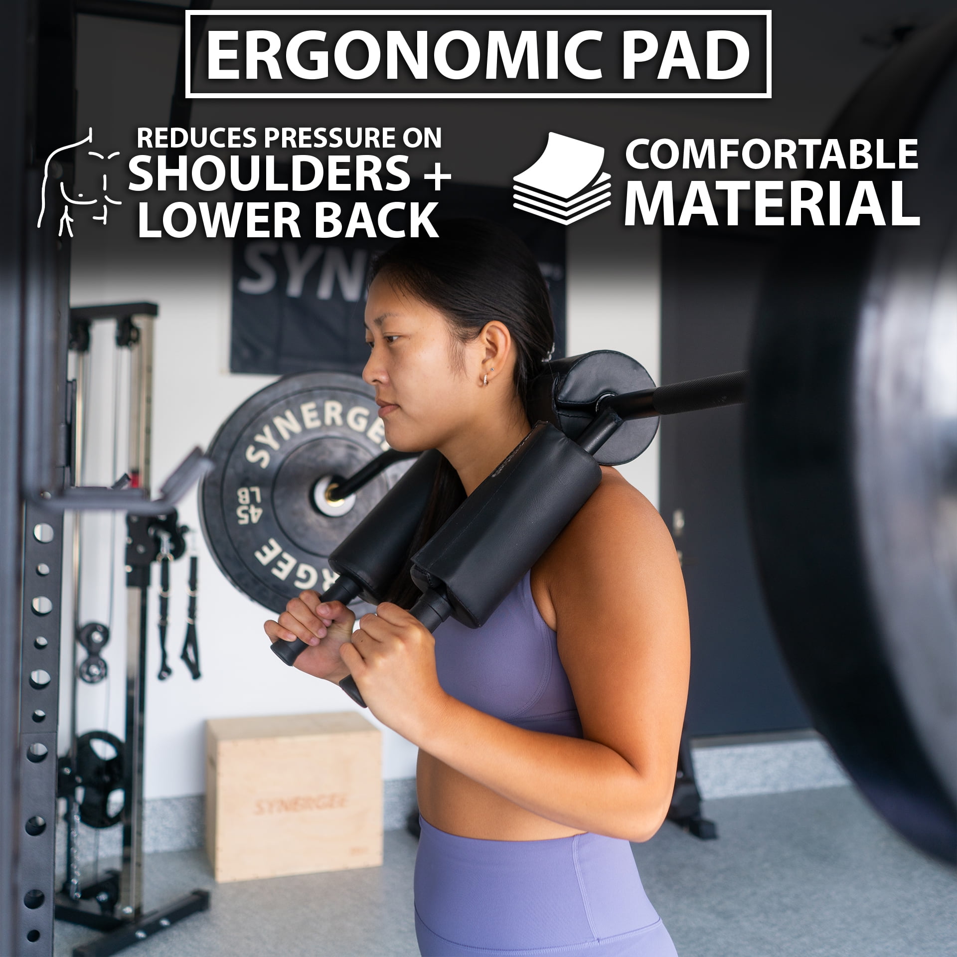 Bar Back Squats High Bar Low Bar Squat Synergee 25kg Black