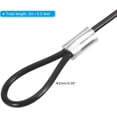 thumbnail image 2 of fuzhong-6.5Ft Safety Cable Lock, 4 Pack Stainless Steel 2mm Dia Security Wire Rope with Double Loop for Stage Lighting Luggage Lock Black, 2 of 4