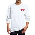 thumbnail image 2 of SDNall Men‘s Long Sleeve T-Shirt, Valentine‘s Day Print Round Neck Casual Top, Gift for Him, 2 of 5