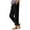 Black, variant on Timegard Pants for Women Ruffle Straight Leg Casual Loose Lightweight Elastic Waist Trousers Solid Color