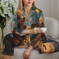 thumbnail image 6 of Daiia Cute Butterfly Bear for Women's Long-Sleeved Pajama Set – Soft & Comfortable Sleepwear Button-Up Pajamas Cozy Lounge Wear-Large, 6 of 7