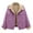 Purple, variant on Brilliant Jackets for Women Plus Size in Women Warm and Versatile Spliced Lamb Hair Thickened Plush Denim Jacket Red S