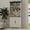 White, variant on CQSXDA 5 Tier Cube Display Cabinet 70.86 Inch Tall with Adjustable Shelves and Barn Doors, MDF Wood Freestanding Storage Cabinet for Living Room and Bedroom, Dark Oak