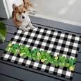 thumbnail image 3 of Entryway Rug 2'x3', St. Patrick's Day Small Rug for Kitchen Bathroom Door Mat Indoor Entrance, Lucky Shamrock Grasses Black White Plaid Non-Slip Area Rugs Floor Mats Carpet Front Door Rugs, 3 of 8