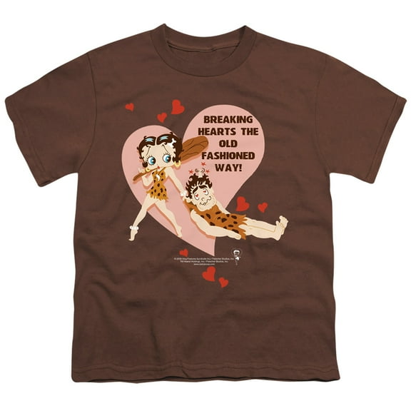 Betty Boop Breaking Hearts S/S Youth 18/1 T-Shirt Coffee