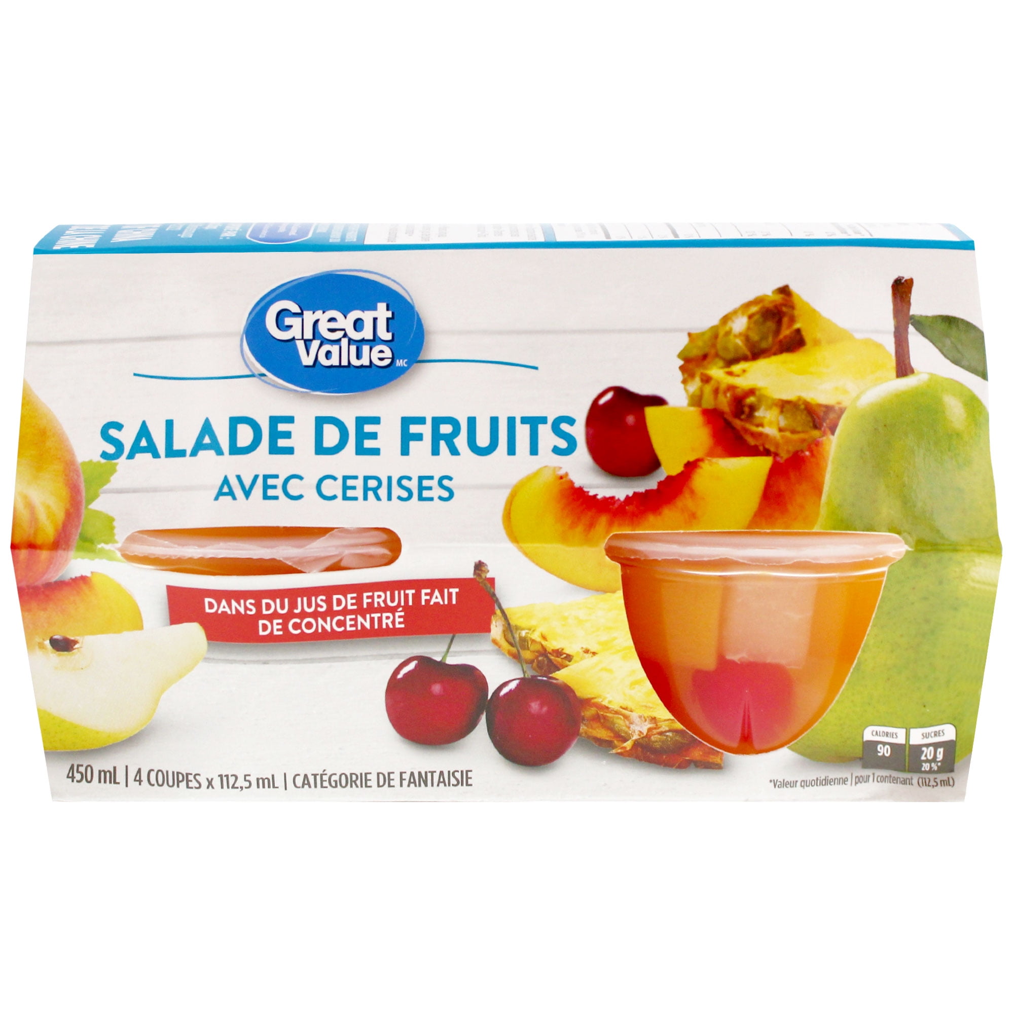 Salade de fruits avec cerises Great Value