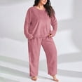 thumbnail image 2 of Pajamas for Women Set Plus Size Flannel Thickened Warm Coral Sleepwear Pjs Sets, 2 of 4