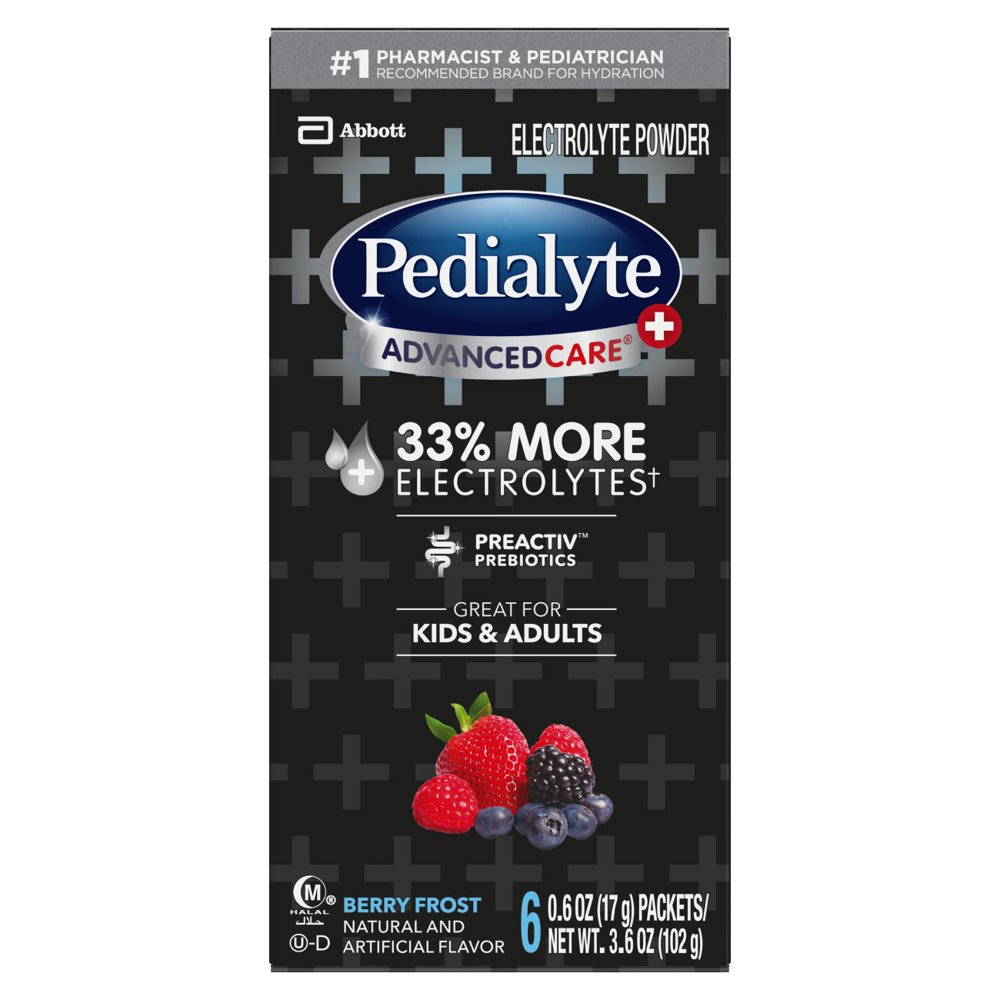Pedialyte AdvancedCare Plus Electrolyte Drink Mix, Berry Frost, 3.6 oz