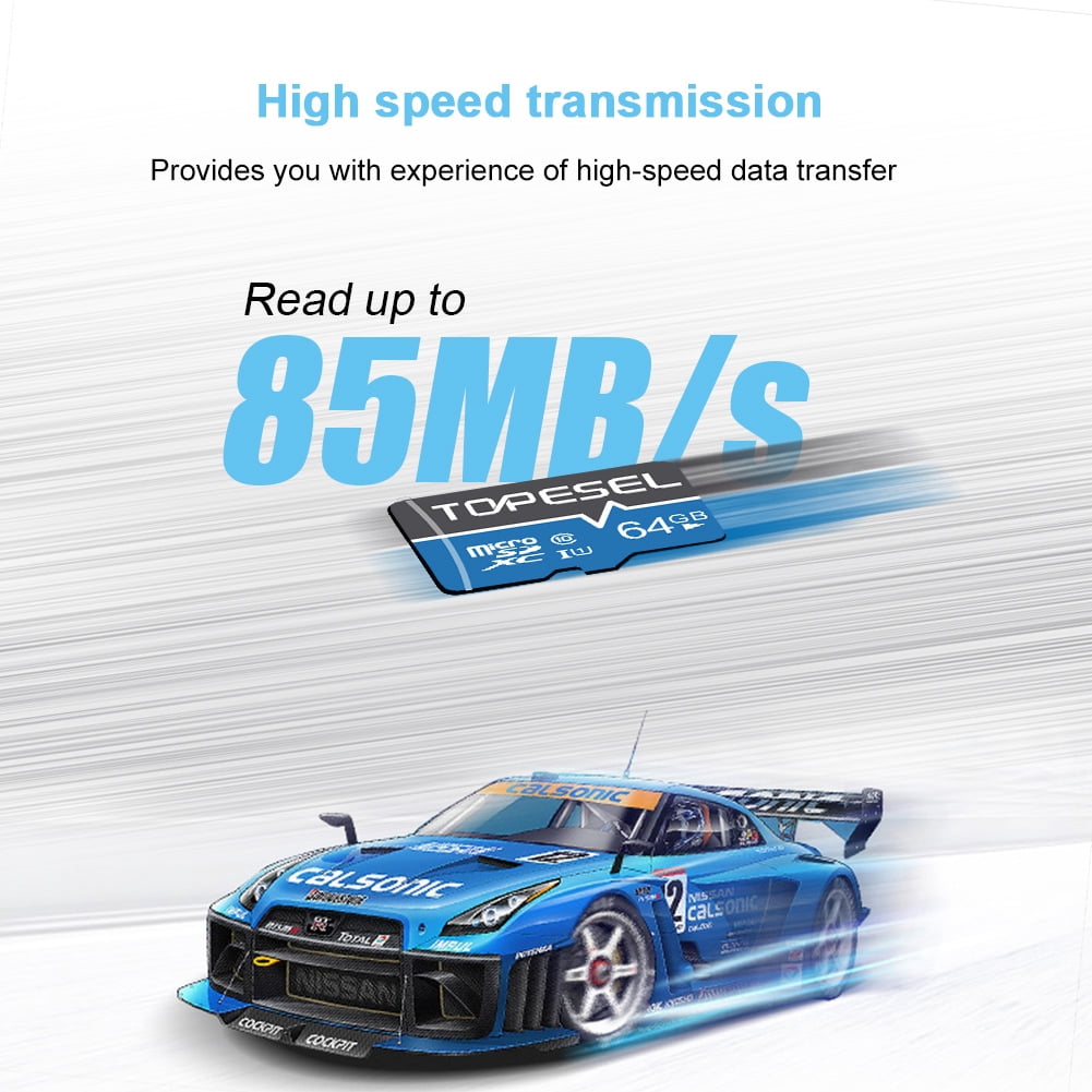 64G Micro SD Card with Adapter 5 Pack TOPESEL High Speed Class 10 UHS-I TF Memory Card for Nintendo Switch Phone Camera Blue