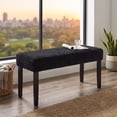 thumbnail image 2 of Home Design Guymon Modern Rectangular Upholstered Dining Bench with Corduroy Fabric and Wood Legs, Black, 2 of 8