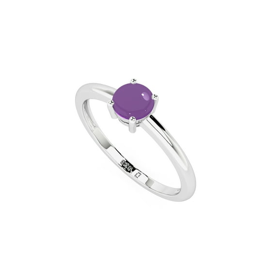 Natural Amethyst Round Shape Rings in Sterling Silver for Women, February Birthstone Jewelry for Her Birthday, Wedding Anniversary, Christmas, Mothers Day