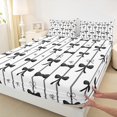 thumbnail image 3 of Manfei Black Ribbon Teens Full Size Sheets, Dreamy Cartoon Bow Bed Sheets, Cute Princess Bowknot Style Sheet Sets, Luxury Bedroom Decor, 4 Pieces, 3 of 7