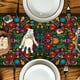 thumbnail image 4 of Mantel de lino con diseño de calavera de azúcar mexicana para el hogar, la cocina y el comedor (13 x 72 pulgadas), 4 of 5