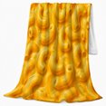 thumbnail image 2 of Playful Yellow Macaroni Pasta Pattern Whimsical Kitchen Dining, Playful Food Art Scene, Warm Flannel Blanket for Kitchen and Dining Room, Food Lovers Birthday Gift, Playful Home Decor, 2 of 9
