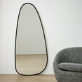 thumbnail image 2 of TEHOME Asymmetrical Black Mirror, 60x27 Inches, Matt Black, Irregular Shaped Wall Mirror, 2 of 8