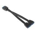 thumbnail image 3 of tredstone Convenient 19 Pin USB Header Male 1 to 2 Female USB Cable Connector for Motherboard B 200mm 1Set, 3 of 6