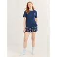 thumbnail image 3 of Joyspun Women's Short Sleeve Top and Shorts Pajama Set, 2-Piece, Sizes XS-3X, 3 of 6