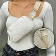 thumbnail image 3 of Belt Bag Multi-functional Zipper Plush Adjustable Strap Pure Color Unisex Style Fanny Pack Shoulder Waist Pack for Outdoor, 3 of 11