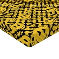 thumbnail image 2 of Ambesonne Emoji Fitted Sheet, Modern Funny Faces Groovy Art, California King, Earth Yellow Black, 2 of 3