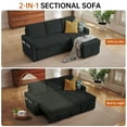 thumbnail image 2 of Soscana Sectional Sofa with Reversible Storage Chaise,Sleeper Sofa Couch Pull Out Bed 2 in 1,3 Seat L Shaped Sectionals with Side Pockets for Living Room Apartment Office Studio,Black, 2 of 7