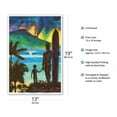 thumbnail image 2 of Ancient Hawaii - Hawaiian Surfer with Keiki Son - Vintage Hawaiian Travel Poster by Rick Sharp - Master Art Print (Unframed) 13in x 19in, 2 of 4