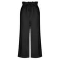 thumbnail image 6 of Olyvenn Women's Casual Slim High Elastic Waist Color Sports Cotton And Linen Pants Full Length Pants for Women Trendy 2023 Black 4, 6 of 7