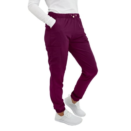 

Women s Medical Nursing Jogger Slim Fit Scrub Pant GT Performance-Berry/Wine-Large