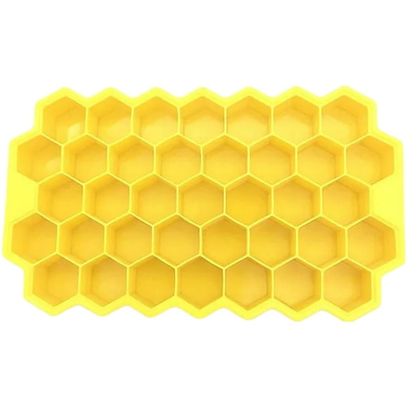 Azafate de hielo SiliBlockYellow 1Pza Amarillo Silicón 37Cavidades Grado Alimenticio Flexible.