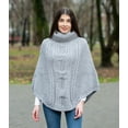 thumbnail image 3 of SAOL Aran Cable Cowlneck Poncho 100% Premium Merino Wool Irish Cape from Ireland, 3 of 3