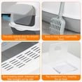 thumbnail image 3 of Fully Enclosed Cat Litter Box with Cat Litter Scoop, 3 Modes Convertible Covered Cat Toilet, Large Hooded Kitty Litter Pan, Anti-Splash Easy Clean Cat Litter Container, 3 of 6