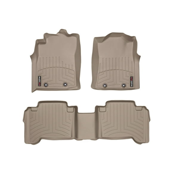 WeatherTech Custom Fit FloorLiners compatible with 2012-2015 Toyota Tacoma - 1st & 2nd Row, Tan
